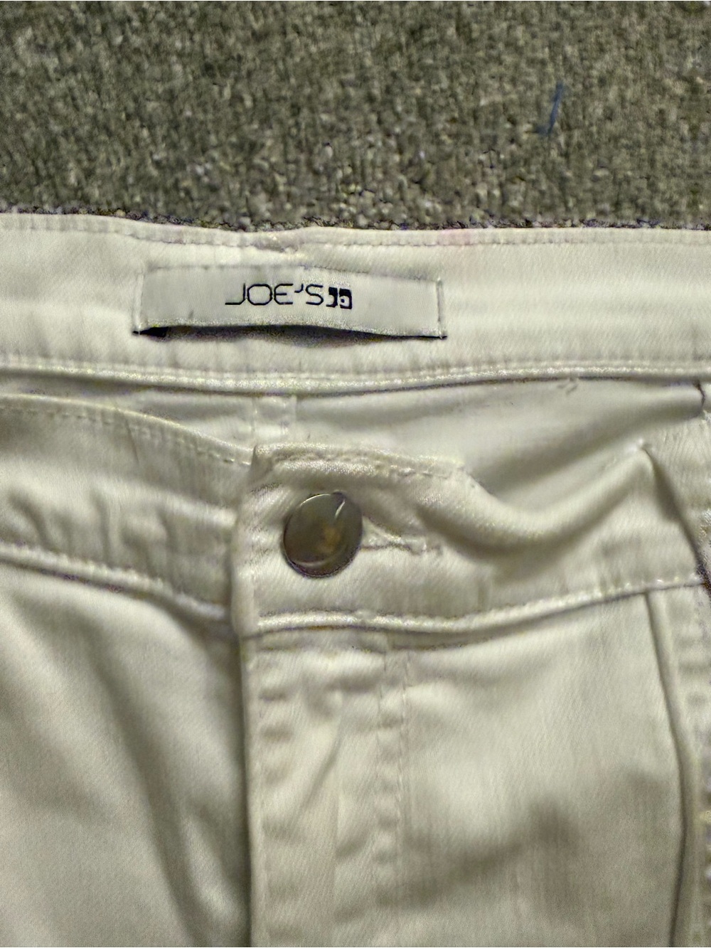 Premium Denim Joe’s White Frayed Hem Women's Shorts w Back Patch Pockets Sz 30 - Picture 4 of 8